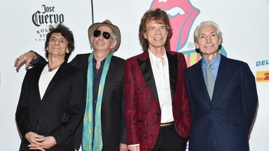 from left, Ronnie Wood, Keith Richards, Mick Jagger and Charlie Watts. Pic: AP